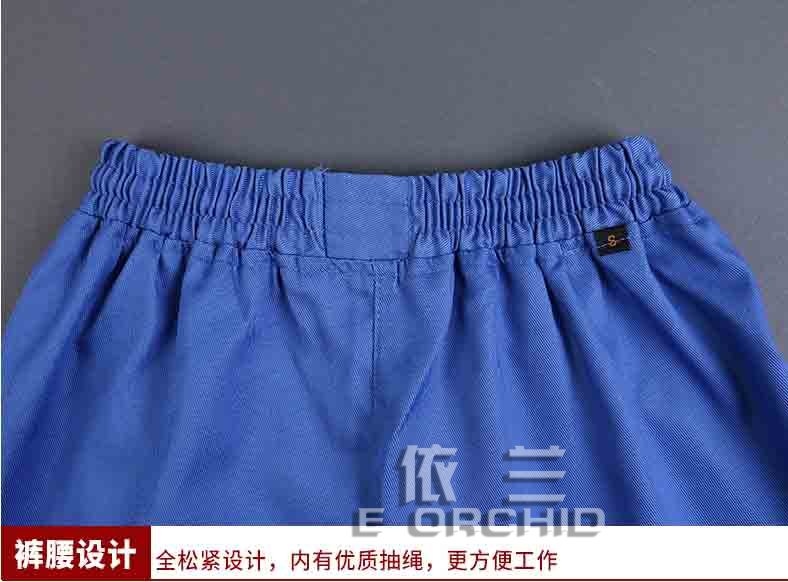 男士藍(lán)色純棉食品工作服褲腰細(xì)節(jié)圖